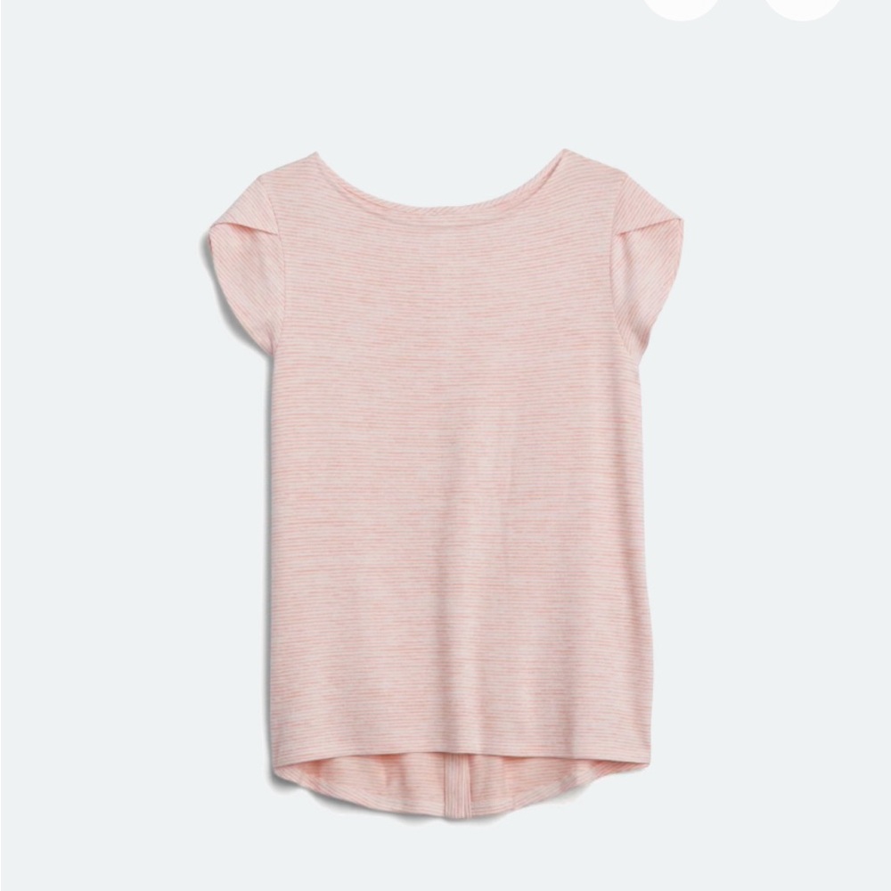 Market & Spruce Blush Striped Short Sleeve Top
